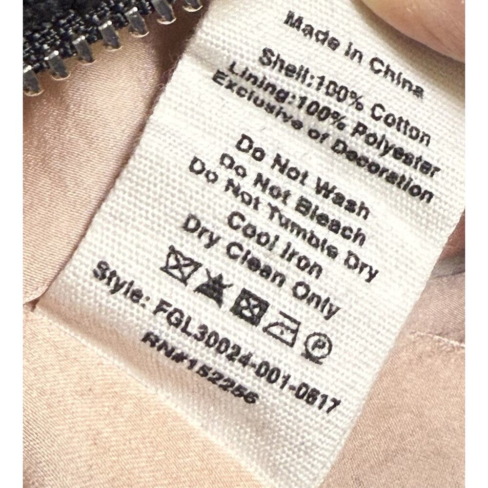 Anthropologie AVEC LES FILLES Mesh Hoodie Sz M Black Blush Floral Embroidery Zip - Picture 4 of 9